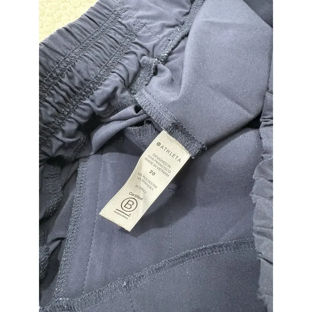 Athleta Brooklyn Wide Leg Crop Pant Womens 20 Navy Pull On Stretch Athleisure